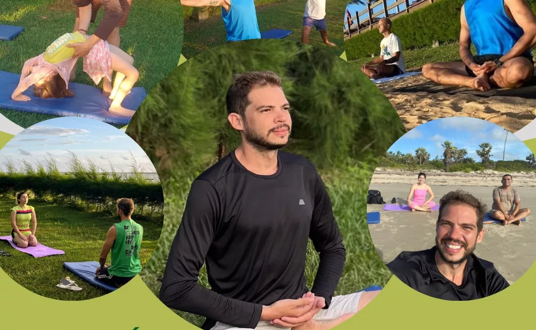 Thiago Logatto praticando Yôga